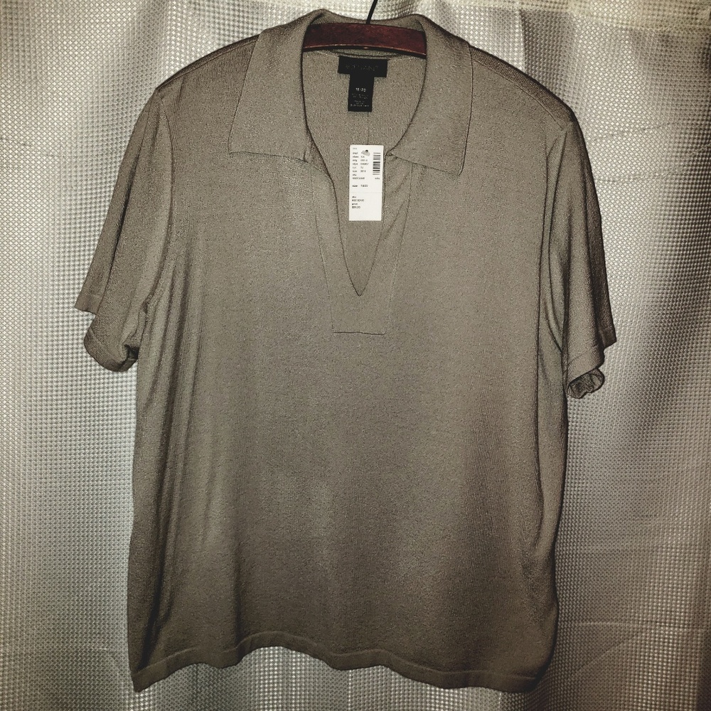 Lane Bryant Short Sleeve Collared Top NEW